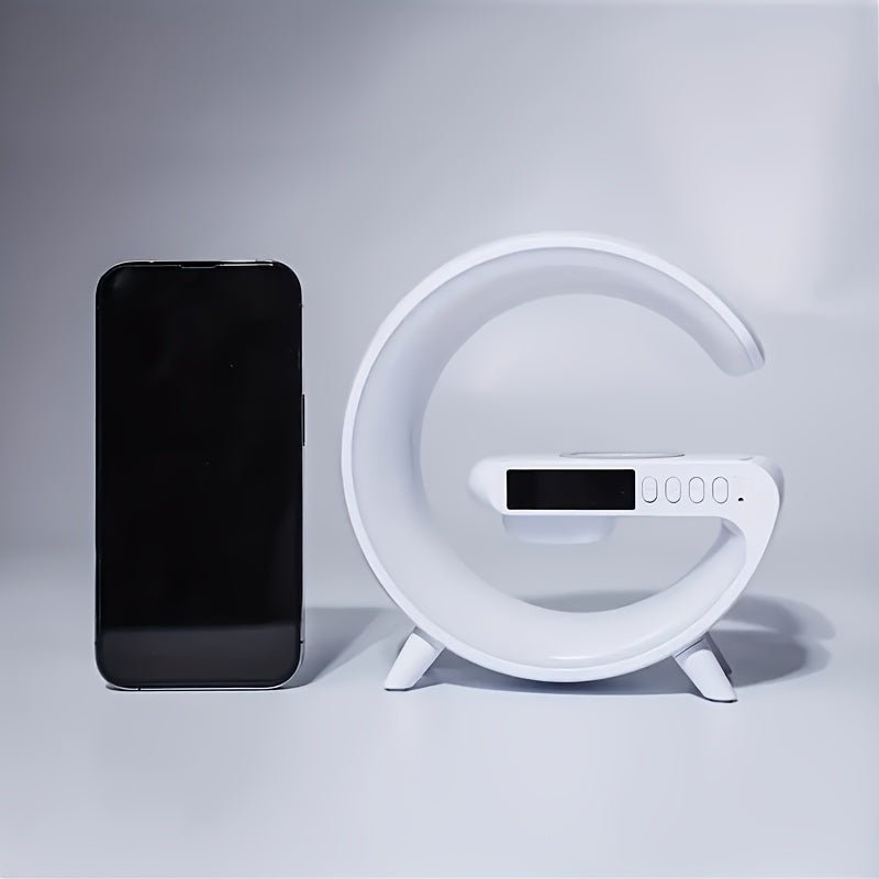 G6 Multifunction Wireless Charger Stand with RGB Lights, Display Alarm Clock Settings, ABS Material, Decorative Lights for Bedroom Living Room