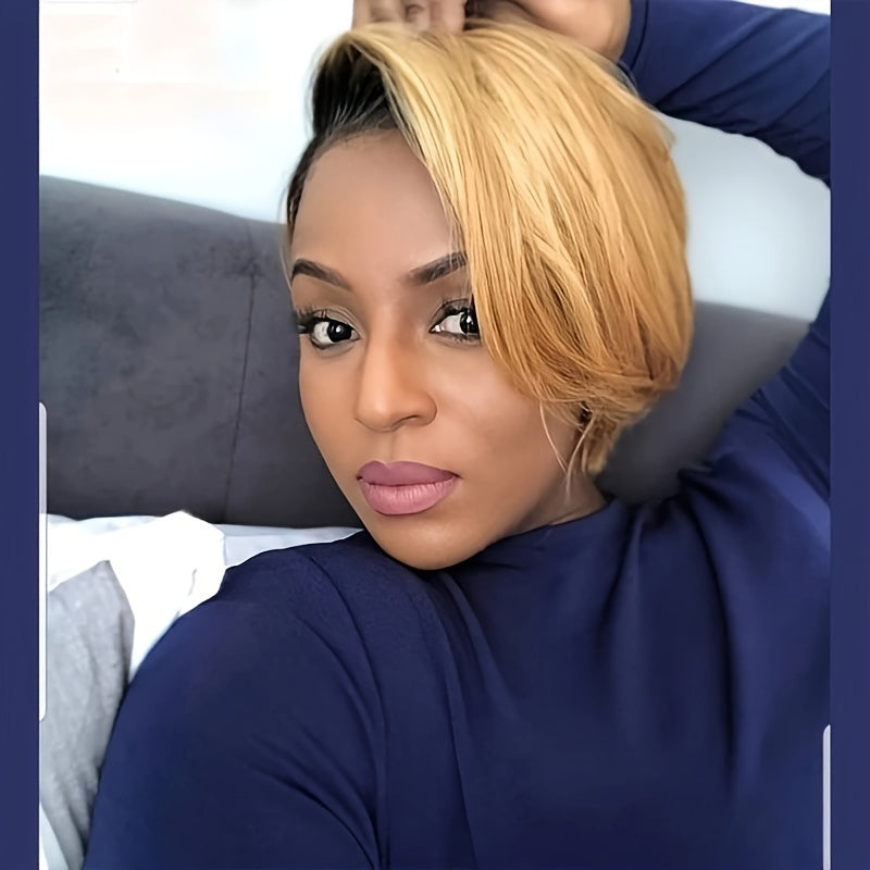 Pixie Cut Lace Front Wigs Human Hair 13X4X1Natural Black Lace Front Wigs Human Hair Side Part Curly Short Bob Wigs Straight Lace Front Pixie Cut Wigs for Women Pre Plucked Easy to Style and Maintain