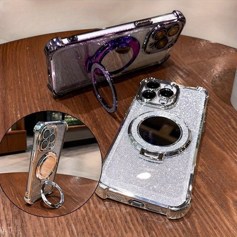 Samsung A14 4G/5G Glitter Mirror Case with Bracelet Holder
