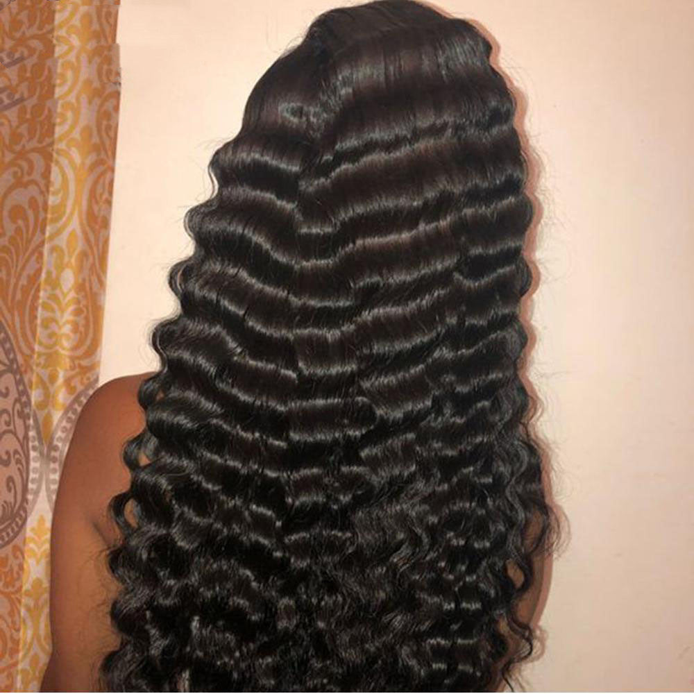 Luxury 13x4 Frontal Wig – Deep Wave Human Hair in 28”/30”