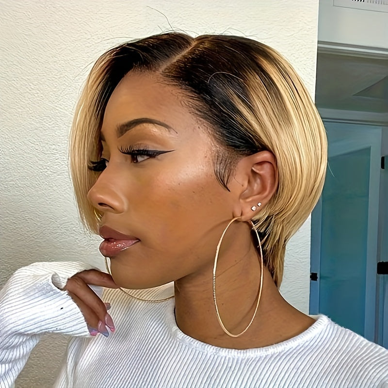 Pixie Cut Lace Front Wigs Human Hair 13X4X1Natural Black Lace Front Wigs Human Hair Side Part Curly Short Bob Wigs Straight Lace Front Pixie Cut Wigs for Women Pre Plucked Easy to Style and Maintain