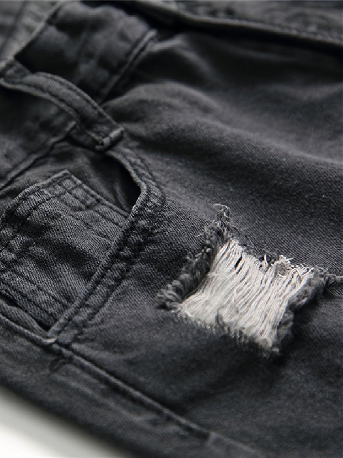 Men's Slim Fit Distressed Ripped Jeans With Fancy Embroidery, Fashion Street Style Denim Pants For Men, Versatile For All Seasons