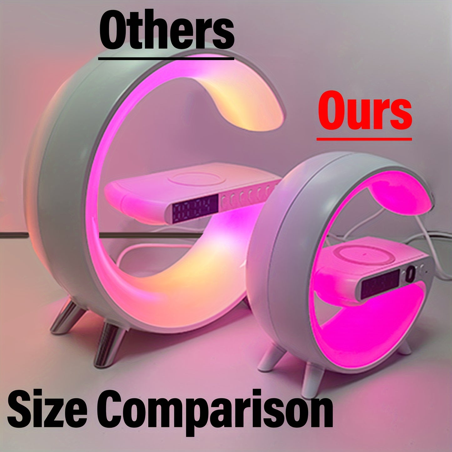 G6 Multifunction Wireless Charger Stand with RGB Lights, Display Alarm Clock Settings, ABS Material, Decorative Lights for Bedroom Living Room