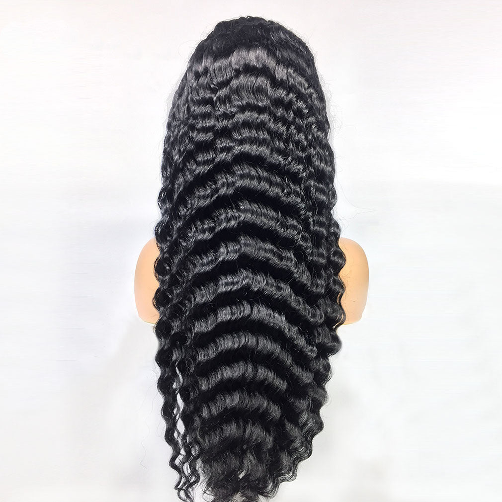 Luxury 13x4 Frontal Wig – Deep Wave Human Hair in 28”/30”