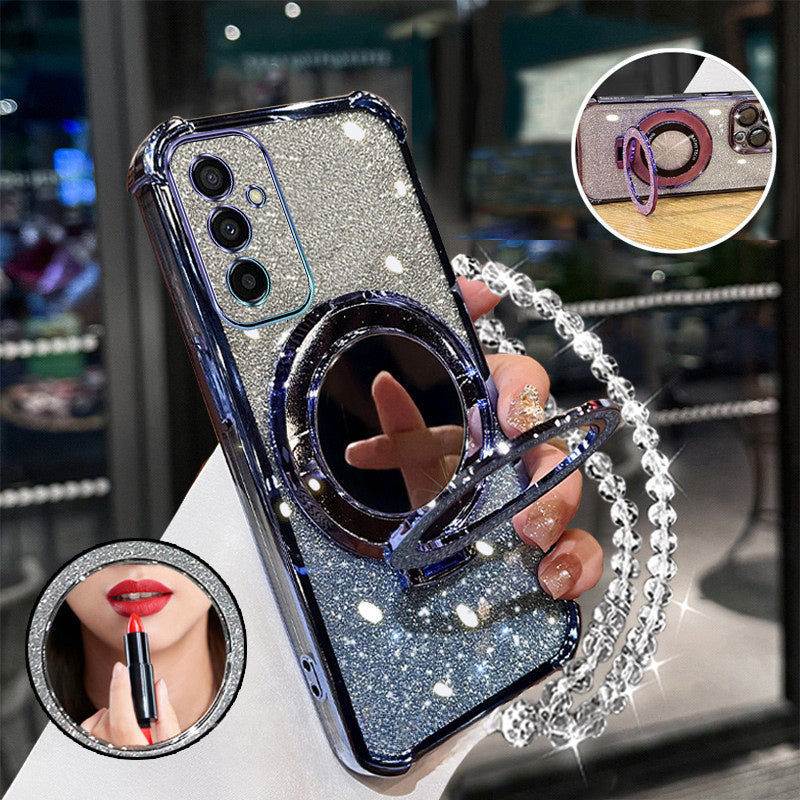 Samsung A14 4G/5G Glitter Mirror Case with Bracelet Holder