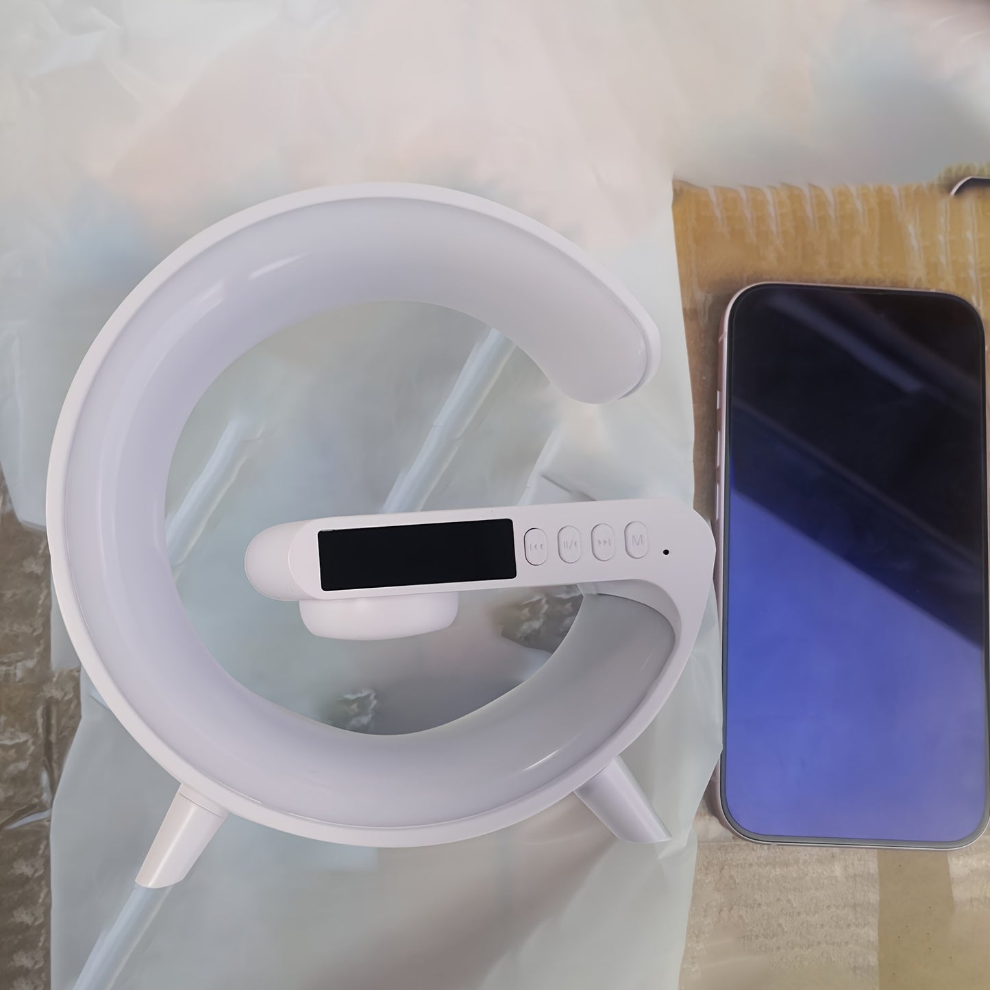 G6 Multifunction Wireless Charger Stand with RGB Lights, Display Alarm Clock Settings, ABS Material, Decorative Lights for Bedroom Living Room