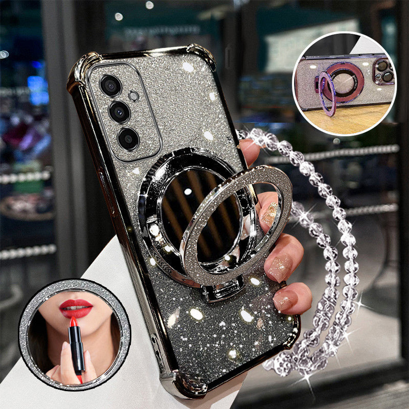 Samsung A14 4G/5G Glitter Mirror Case with Bracelet Holder