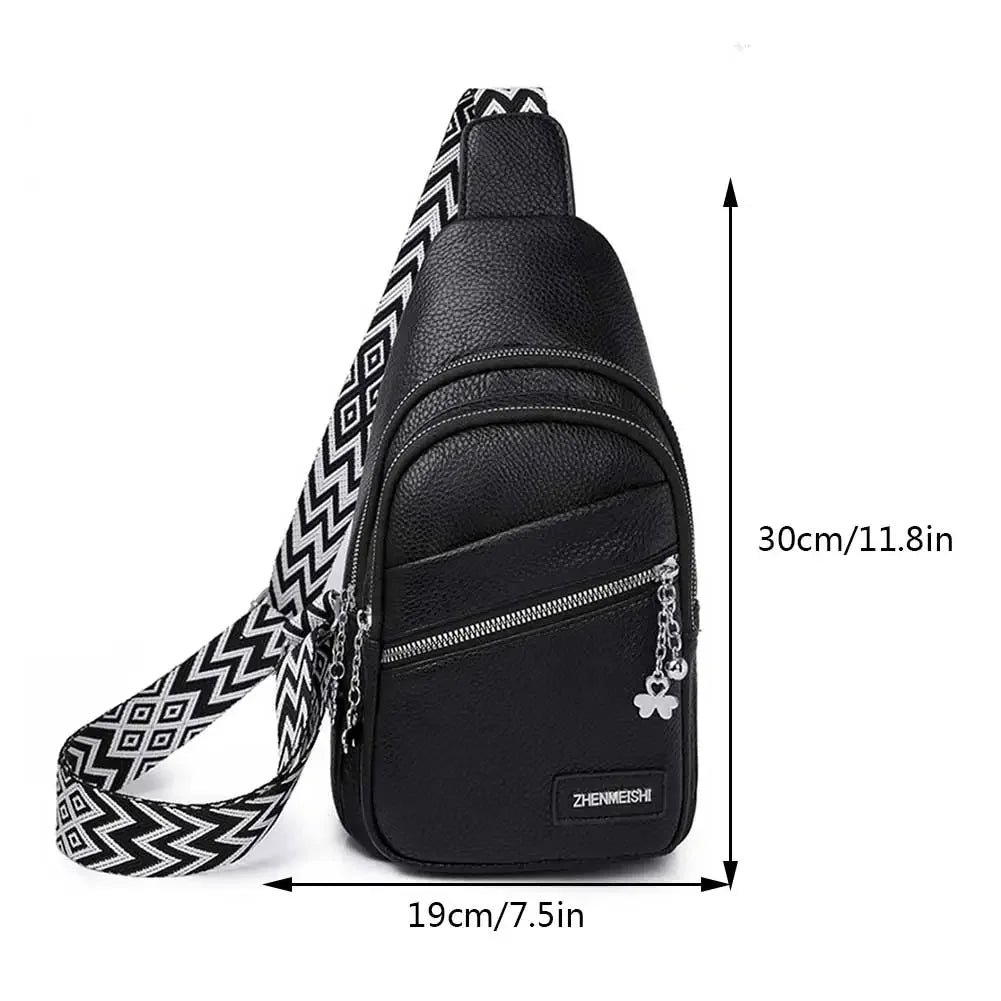 Women Sling Chest Bags Fanny Pack Fashion Leather Waist Bags Multifunctional Waist Pouch For Phone Shopping Holder Banana Bag