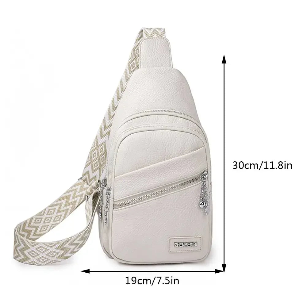 Women Sling Chest Bags Fanny Pack Fashion Leather Waist Bags Multifunctional Waist Pouch For Phone Shopping Holder Banana Bag