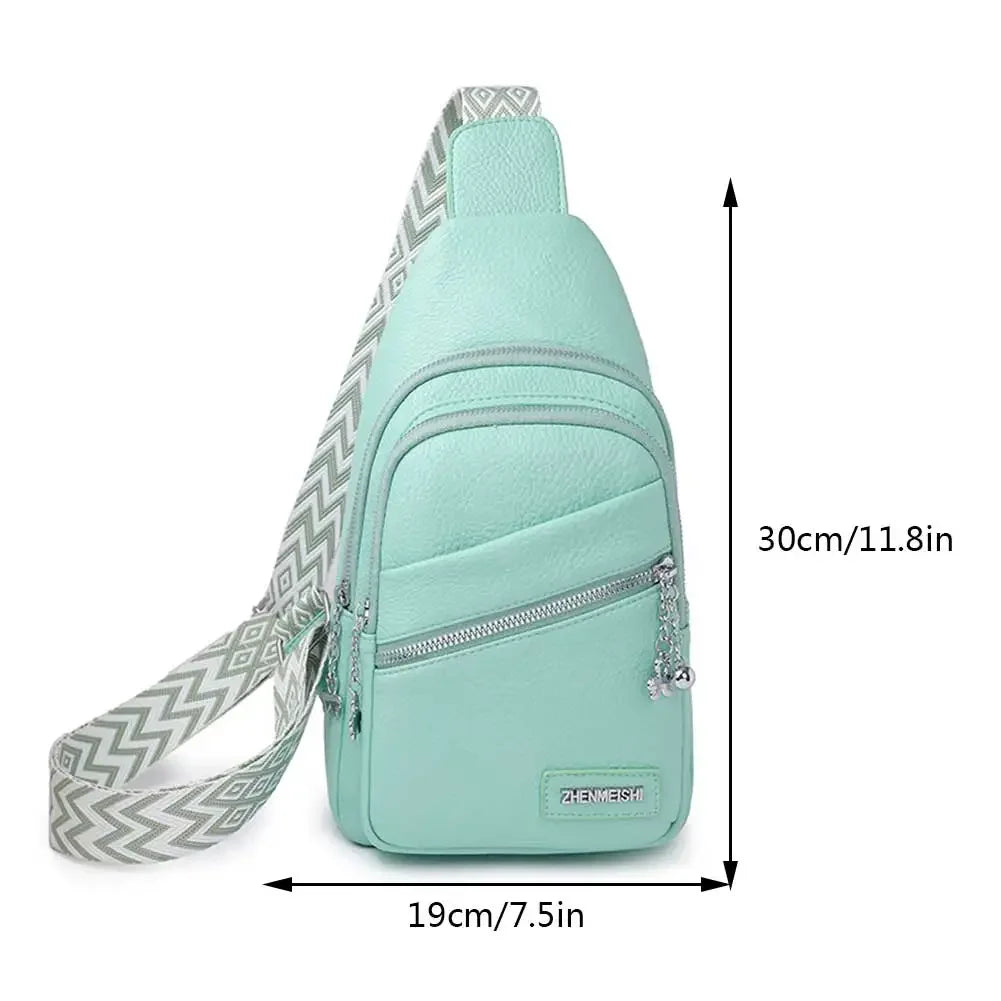 Women Sling Chest Bags Fanny Pack Fashion Leather Waist Bags Multifunctional Waist Pouch For Phone Shopping Holder Banana Bag