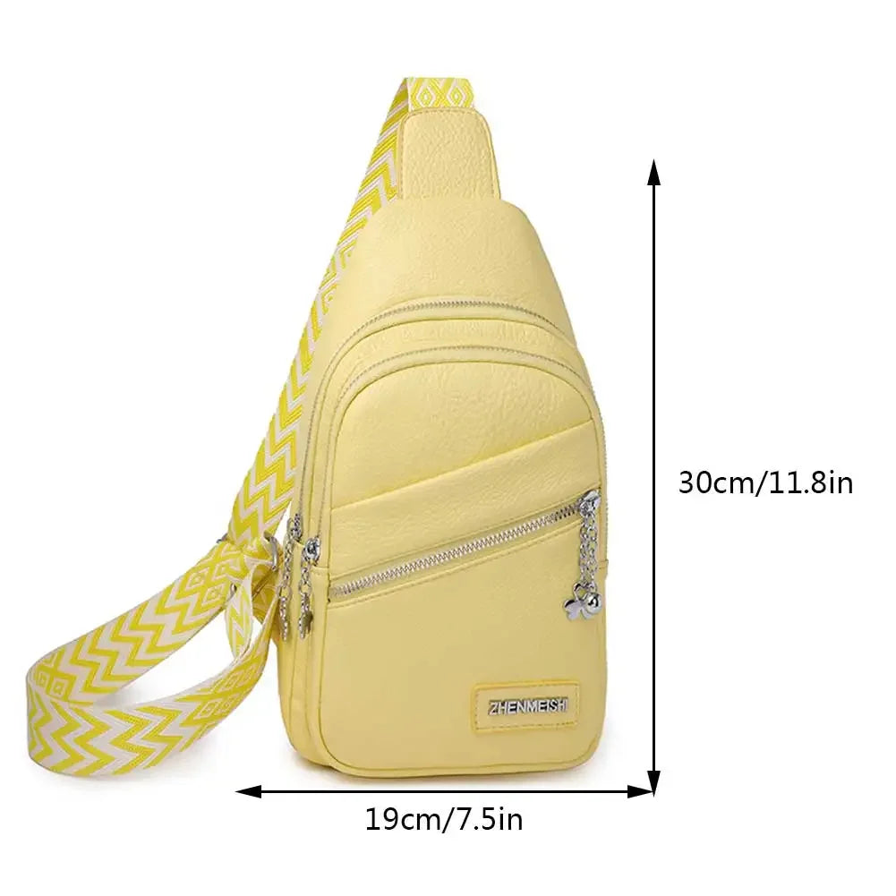 Women Sling Chest Bags Fanny Pack Fashion Leather Waist Bags Multifunctional Waist Pouch For Phone Shopping Holder Banana Bag