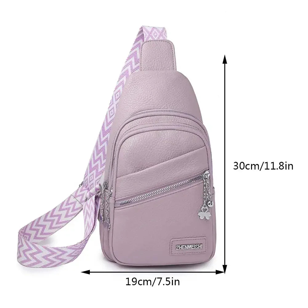 Women Sling Chest Bags Fanny Pack Fashion Leather Waist Bags Multifunctional Waist Pouch For Phone Shopping Holder Banana Bag