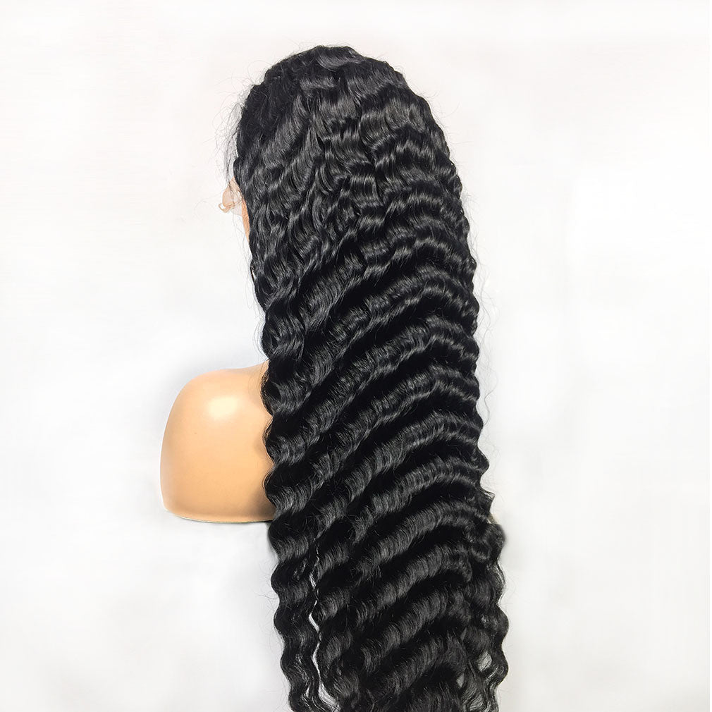 Luxury 13x4 Frontal Wig – Deep Wave Human Hair in 28”/30”