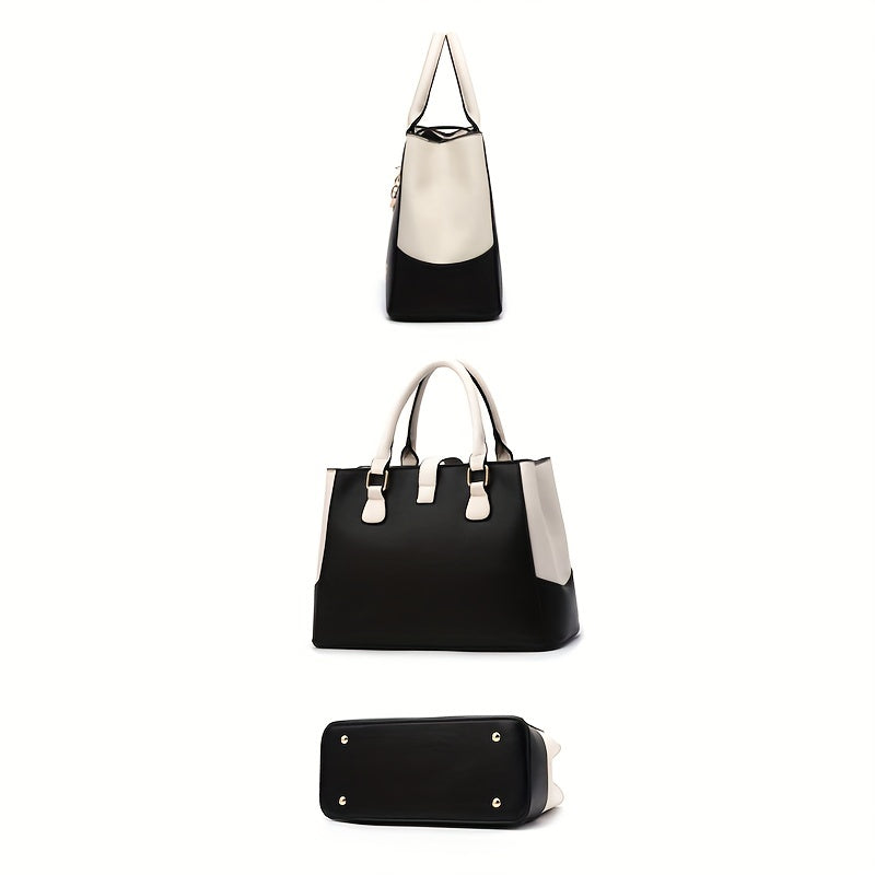 Elegant Women’s Shoulder Bag – Letter Detail & Double Handle Design